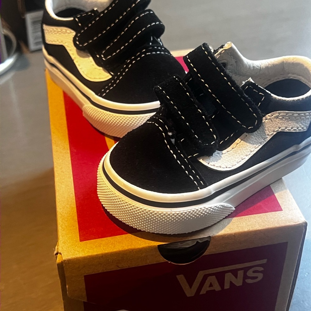 Vans Kids Black and White Sneakers